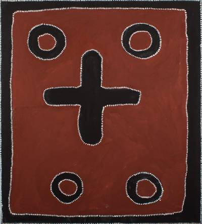 Australian Indigenous (Aboriginal and Torres Strait Islander) artwork by RAMMEY RAMSEY of Warmun Artists. The title is Warlawoon Country. [JA115/07] (Natural Ochre and Pigments on Canvas)
