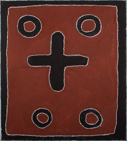 Australian Indigenous (Aboriginal and Torres Strait Islander) artwork by RAMMEY RAMSEY of Warmun Artists. The title is Warlawoon Country. [JA115/07] (Natural Ochre and Pigments on Canvas)