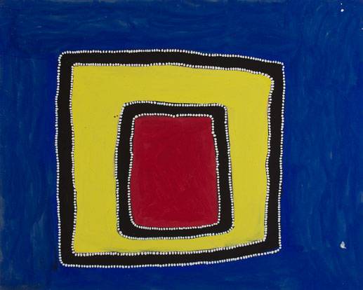 Australian Indigenous (Aboriginal and Torres Strait Islander) artwork by RAMMEY RAMSEY of Warmun Artists. The title is Warlawoon Country. [JA188/08] (Natural Ochre and Pigments on Board)