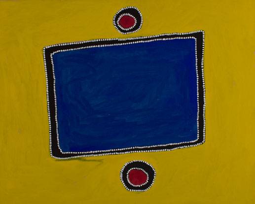 Australian Indigenous (Aboriginal and Torres Strait Islander) artwork by RAMMEY RAMSEY of Warmun Artists. The title is Warlawoon Country. [JA191/08] (Natural Ochre and Pigments on Board)