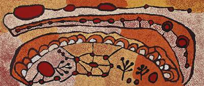 Australian Indigenous (Aboriginal and Torres Strait Islander) artwork by MARTHA MCDONALD NAPALTJARRI of Papunya Tjupi Artists. The title is Warlukuritji. [489-16] (Acrylic on Linen)