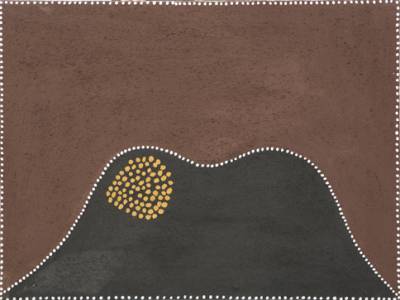 Australian Indigenous (Aboriginal and Torres Strait Islander) artwork by LORRAINE DAYLIGHT of Warmun Artists. The title is Warranany and Wangkarnal. [WAC 368/07] (Natural Ochre and Pigments on Canvas)