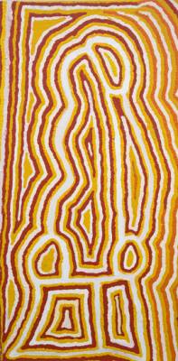 Australian Indigenous (Aboriginal and Torres Strait Islander) artwork by NINGIE NANALA of Warlayirti Artists (Balgo). The title is Wartamura. [1133/04] (Acrylic on Canvas)