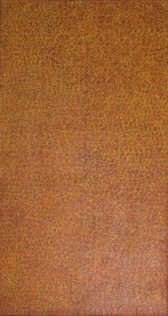 Australian Indigenous (Aboriginal and Torres Strait Islander) artwork by ALISON NAPURRULA MULTA of Ikuntji Artists. The title is Waru. [IK05AM459] (Acrylic on Belgian Linen)