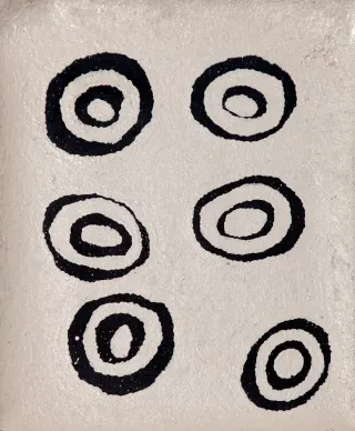 Australian Indigenous (Aboriginal and Torres Strait Islander) artwork by WINTJIYA NAPALTJARRI of Papunya Tula Artists. The title is Watanuma. [WN0812127] (Acrylic on Linen)