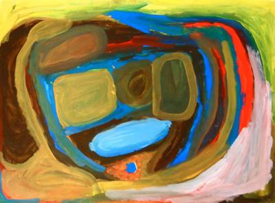 Australian Indigenous (Aboriginal and Torres Strait Islander) artwork by YATA GYPSY YADDA of Mangkaja Artists. The title is Waterholes. [wp283/99] (Derivan Matisse Acrylic - 280gsm Velin BKF Rives)
