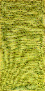 Australian Indigenous (Aboriginal and Torres Strait Islander) artwork by YVONNE KUNOTH of Tangentyere Artists. The title is Wild Berries - ’Snottygobbles’. [TAYK08C2425] (Acrylic on Canvas)