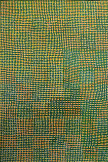 Australian Indigenous (Aboriginal and Torres Strait Islander) artwork by YVONNE KUNOTH of Tangentyere Artists. The title is Wild Berries - ’Snottygobbles’. [TAYK09C3589] (Acrylic on Canvas)