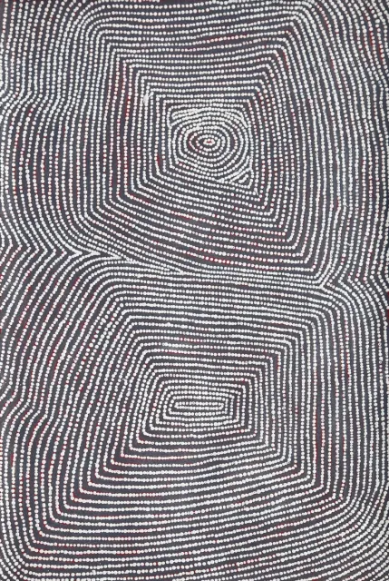 Australian Indigenous (Aboriginal and Torres Strait Islander) artwork by WARLIMPIRRNGA TJAPALTJARRI of Papunya Tula Artists. The title is Wilkinkarra. [WT0808184] (Acrylic on Linen)