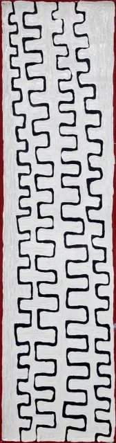 Australian Indigenous (Aboriginal and Torres Strait Islander) artwork by NYILYARI TJAPANGATI of Papunya Tula Artists. The title is Wilkinkarra. [NT0701147] (Acrylic on Linen)
