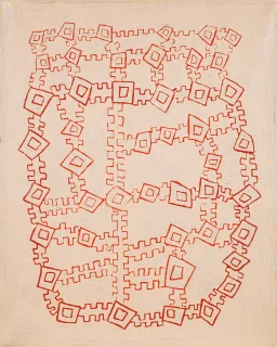 Australian Indigenous (Aboriginal and Torres Strait Islander) artwork by NYILYARI TJAPANGATI of Papunya Tula Artists. The title is Wilkinkarra. [NT0806085] (Acrylic on Belgian Linen)