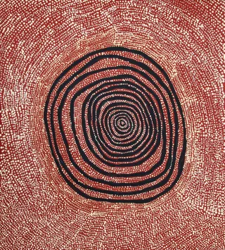 Australian Indigenous (Aboriginal and Torres Strait Islander) artwork by NGOIA NAPALTJARRI of Papunya Tula Artists. The title is Wilkinkarra (Lake Mackay). [NN1607062] (Acrylic on Belgian Linen)