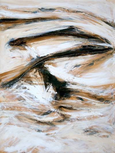 Australian Indigenous (Aboriginal and Torres Strait Islander) artwork by SHANE PICKETT of Miscellaneous Artists. The title is Winds and Dust of the Hunting Grounds. [SP01664] (Acrylic on Linen)