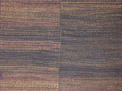 Australian Indigenous (Aboriginal and Torres Strait Islander) artwork by DELORES TIPUAMANTUMIRRI of Munupi Artists. The title is Winga (Tidal Movement/Waves). [21-109] (Ochre on Linen)