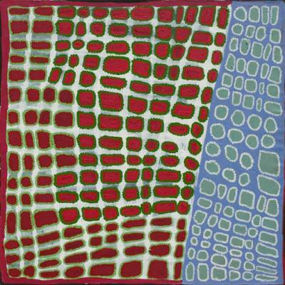 Australian Indigenous (Aboriginal and Torres Strait Islander) artwork by DONALD MOKO of Bidyadanga Artists (Yulparija & Mangala). The title is Winpa. [25664] (Acrylic on Linen)