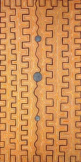Australian Indigenous (Aboriginal and Torres Strait Islander) artwork by MATTHEW WEST TJUPURRULA of Papunya Tula Artists. The title is Winpulpula. [MW0910081] (Acrylic on Belgian Linen)