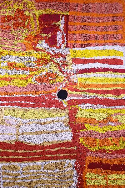 Australian Indigenous (Aboriginal and Torres Strait Islander) artwork by CHRISTINE YUKENBARRI of Warlayirti Artists (Balgo). The title is Winpurpurla. [404-18] (Acrylic on Canvas)