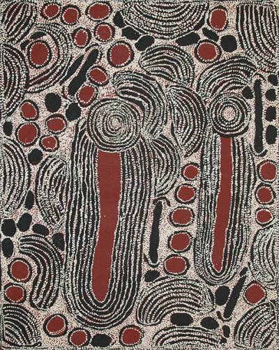 Australian Indigenous (Aboriginal and Torres Strait Islander) artwork by NINGURA NAPURRULA of Papunya Tula Artists. The title is Wirrulnga. [NN0807042] (Acrylic on Belgian Linen)