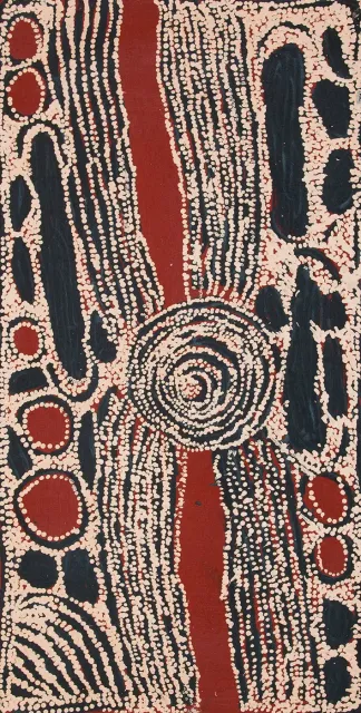 Australian Indigenous (Aboriginal and Torres Strait Islander) artwork by NINGURA NAPURRULA of Papunya Tula Artists. The title is Wirrulnga. [NN0807161] (Acrylic on Belgian Linen)