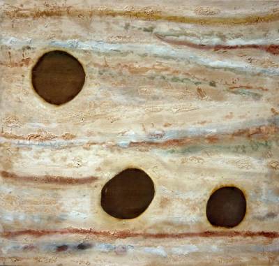 Australian Indigenous (Aboriginal and Torres Strait Islander) artwork by LINDSAY HARRIS of Miscellaneous Artists. The title is Wombar (Dust). [02 - Wombar (Dust)] (Pigment, Resin and Clay on Hemp)