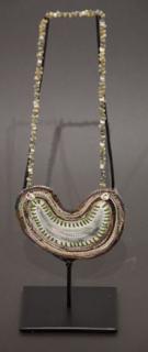 Australian Indigenous (Aboriginal and Torres Strait Islander) artwork by LISA WAUP of Baluk Artists. The title is Woven Bridges. [273-17] (Found Materials and Fibres)