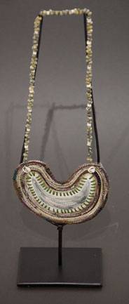 Australian Indigenous (Aboriginal and Torres Strait Islander) artwork by LISA WAUP of Baluk Artists. The title is Woven Bridges. [273-17] (Found Materials and Fibres)