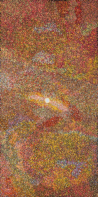 Australian Indigenous (Aboriginal and Torres Strait Islander) artwork by MADELINE NOWEE of Warlayirti Artists (Balgo). The title is Yarki. [123-16] (Acrylic on Canvas)