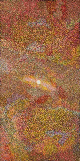 Australian Indigenous (Aboriginal and Torres Strait Islander) artwork by MADELINE NOWEE of Warlayirti Artists (Balgo). The title is Yarki. [123-16] (Acrylic on Canvas)