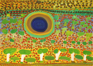 Australian Indigenous (Aboriginal and Torres Strait Islander) artwork by PURLTA MARYANNE DOWNS of Mangkaja Artists. The title is Yarrumaral. [pc330/04] (Atelier Artist Acrylic on 11oz Cotton Duck)