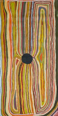 Australian Indigenous (Aboriginal and Torres Strait Islander) artwork by NELLIE NJAMME of Warlayirti Artists (Balgo). The title is Yakka Yakka. [1287/08] (Acrylic on Linen)