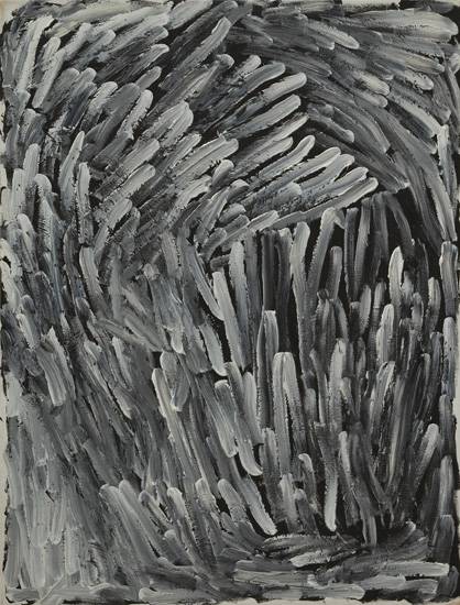 Australian Indigenous (Aboriginal and Torres Strait Islander) artwork by DAWN NARANATJIL of Mornington Island Artists. The title is Yakuri - Plenty Fish. [1142-C-DN-0306] (Synthetic Polymer Paint on Linen)