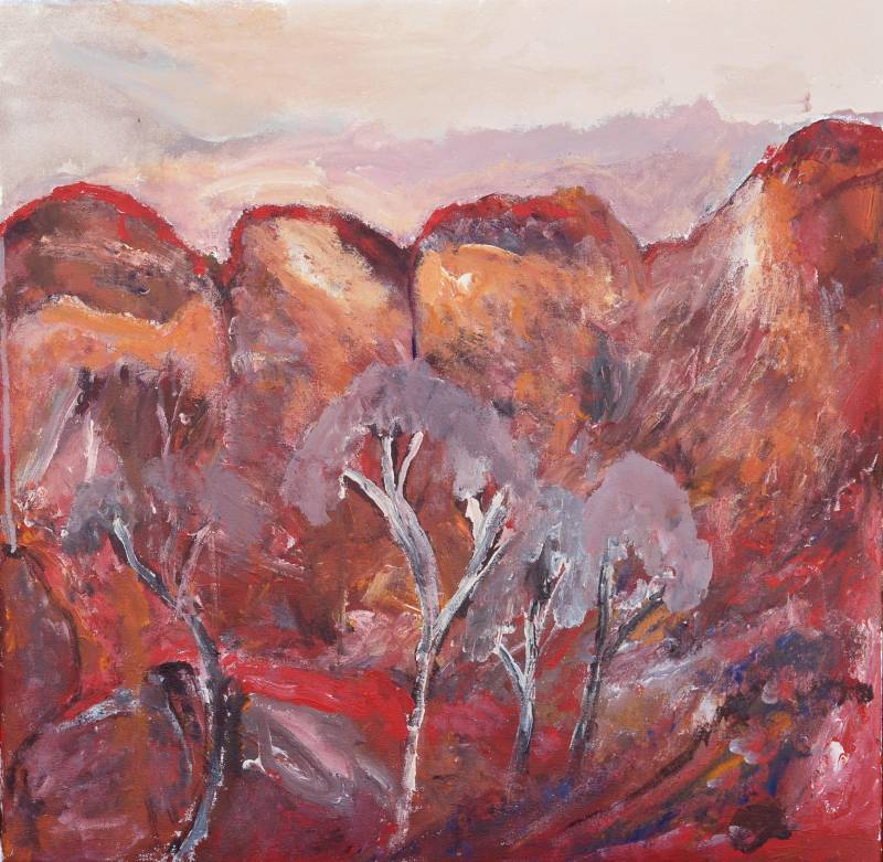 Australian Indigenous (Aboriginal and Torres Strait Islander) artwork by ADRIAN ROBERTSON of Mwerre Anthurre Artists (Bindi Inc). The title is Yalpirakinu. [48-21] (Acrylic on Canvas)