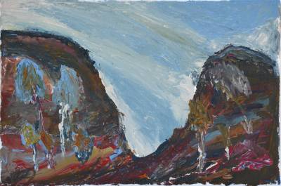 Australian Indigenous (Aboriginal and Torres Strait Islander) artwork by ADRIAN ROBERTSON of Mwerre Anthurre Artists (Bindi Inc). The title is Yalpirakinu. [311-21] (Acrylic on Canvas)