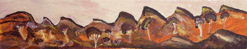 Australian Indigenous (Aboriginal and Torres Strait Islander) artwork by ADRIAN ROBERTSON of Mwerre Anthurre Artists (Bindi Inc). The title is Yalpirakinu. [949-22] (Acrylic on Canvas)