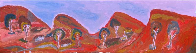 Australian Indigenous (Aboriginal and Torres Strait Islander) artwork by ADRIAN ROBERTSON of Mwerre Anthurre Artists (Bindi Inc). The title is Yalpirakinu. [1242-22] (Acrylic on Canvas)