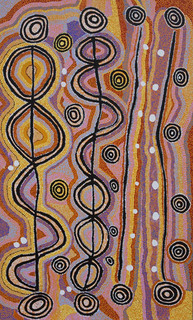 Australian Indigenous (Aboriginal and Torres Strait Islander) artwork by OTTO JUNGARRAYI SIMS of Warlukurlangu Artists (Yuendumu). The title is Yanjirlpirri Jukurrpa (Star Dreaming). [4375/07] (Acrylic on Belgian Linen)