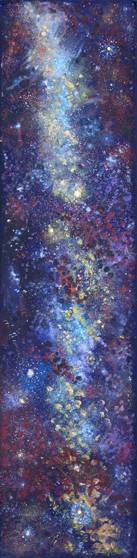 Australian Indigenous (Aboriginal and Torres Strait Islander) artwork by ALMA NUNGARRAYI GRANITES of Warlukurlangu Artists (Yuendumu). The title is Yanjirlpirri or Napaljarri-warnu Jukurrpa (Star or Seven Sisters Dreaming). [574/12] (Acrylic on Belgian Linen)