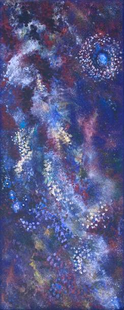 Australian Indigenous (Aboriginal and Torres Strait Islander) artwork by ALMA NUNGARRAYI GRANITES of Warlukurlangu Artists (Yuendumu). The title is Yanjirlpirri or Napaljarri-warnu Jukurrpa (Star or Seven Sisters Dreaming). [711/12] (Acrylic on Belgian Linen)