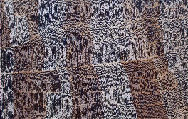 Australian Indigenous (Aboriginal and Torres Strait Islander) artwork by NYUNGAWARRA WARD of Warakurna Artists. The title is Yankuntjuntju. [322-22] (Acrylic on Canvas)