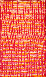 Australian Indigenous (Aboriginal and Torres Strait Islander) artwork by LONG MAGGIE NAKAMARRA WHITE of Warlukurlangu Artists (Yuendumu). The title is Yinirnti Jukurrpa (Bean Tree Dreaming). [1183/09] (Acrylic on Canvas)