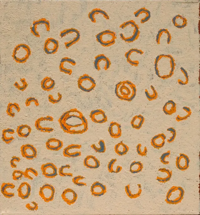 Australian Indigenous (Aboriginal and Torres Strait Islander) artwork by KUTUNGKA NAPANANGKA of Papunya Tula Artists. The title is Yulkarpa. [KN0805121] (Acrylic on Canvas)