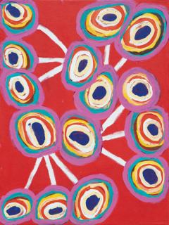 Australian Indigenous (Aboriginal and Torres Strait Islander) artwork by DADA SAMSON of Martumili Artists. The title is Yulyurr. [08-529] (Acrylic on Canvas)