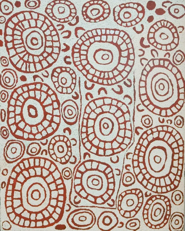 Australian Indigenous (Aboriginal and Torres Strait Islander) artwork by NYURAPAYIA NAMPITJINPA of Papunya Tula Artists. The title is Yumarra. [NN9911134] (Acrylic on Canvas)