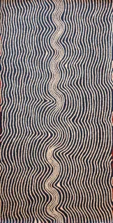 Australian Indigenous (Aboriginal and Torres Strait Islander) artwork by RAY JAMES TJANGALA of Papunya Tula Artists. The title is Yunala. [RJ1105032] (Acrylic on Belgian Linen)
