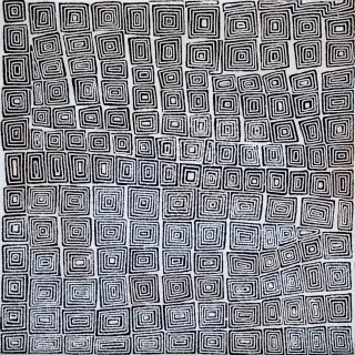 Australian Indigenous (Aboriginal and Torres Strait Islander) artwork by RAY JAMES TJANGALA of Papunya Tula Artists. The title is Yunala. [RJ1204040] (Acrylic on Belgian Linen)